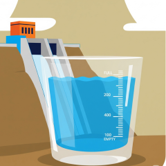 ストレス脆弱性モデルのダムに喩えて、生物学的側面を表している図