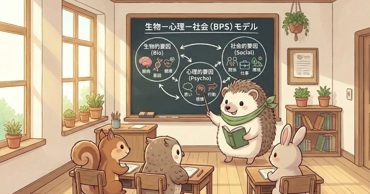 トップ画像。【第1回ストレスのメカニズム】原因は一つじゃない?不調を複雑にする「3つの要因(生物・心理・社会)」とは