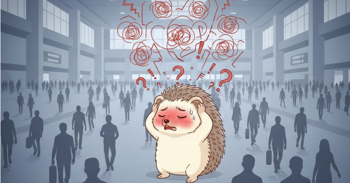 広場恐怖症を表しているイラスト