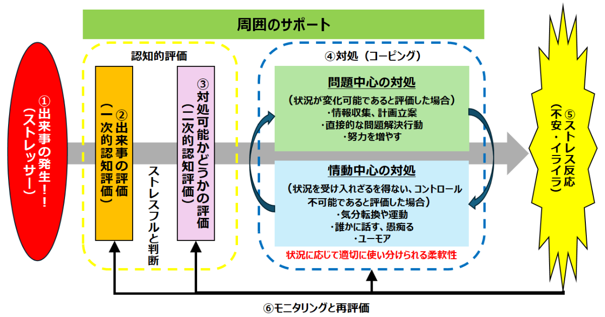 R.S.ラザルスとS.フォルクマンのストレス理論の全体像を表した図